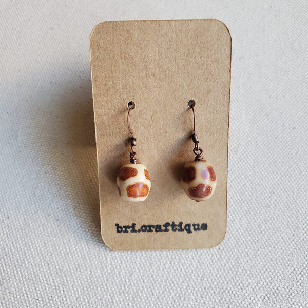Giraffe Print Drop Earrings