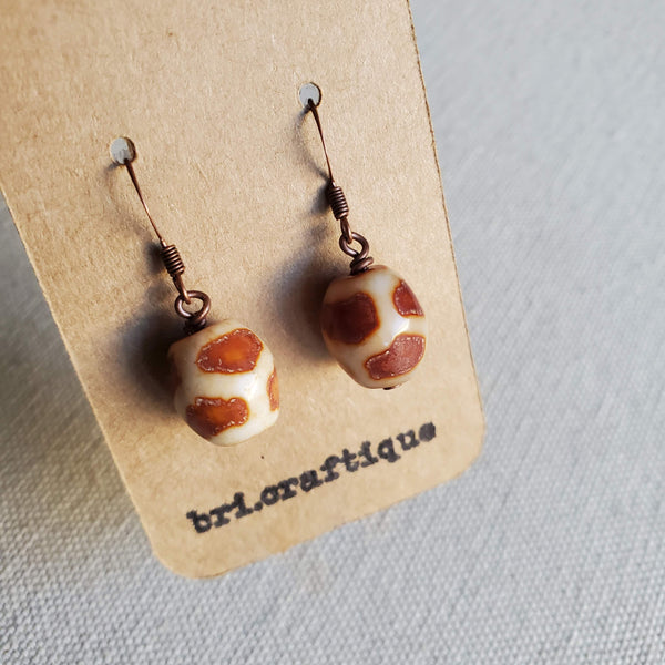 Giraffe Print Drop Earrings