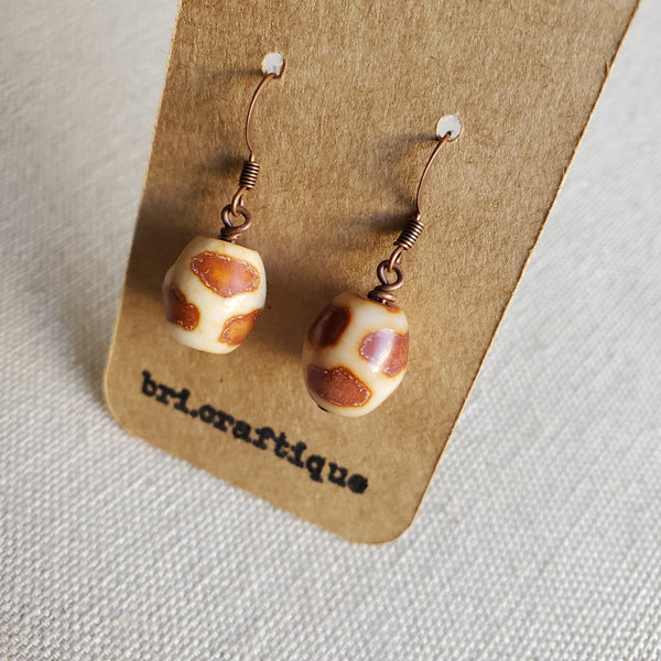 Giraffe Print Drop Earrings