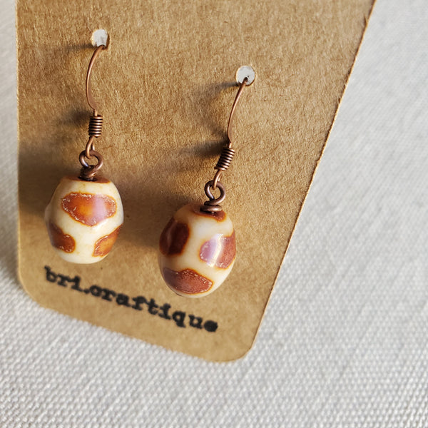 Giraffe Print Drop Earrings