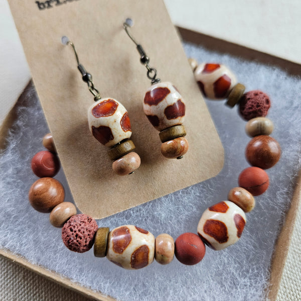 Giraffe Bracelet & Earring Set