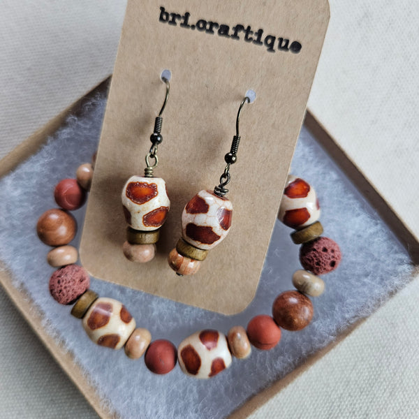 Giraffe Bracelet & Earring Set