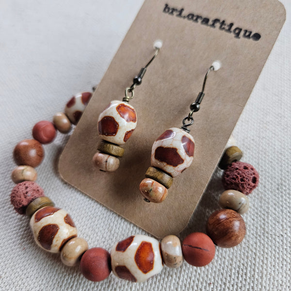 Giraffe Bracelet & Earring Set