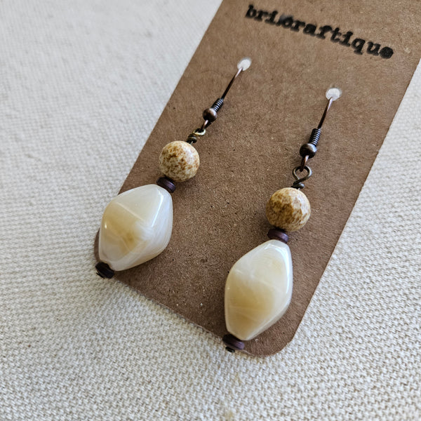 Butter Pecan Drop Earrings