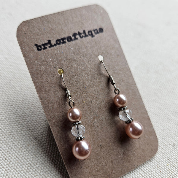 Pink Pearl Drop Earrings