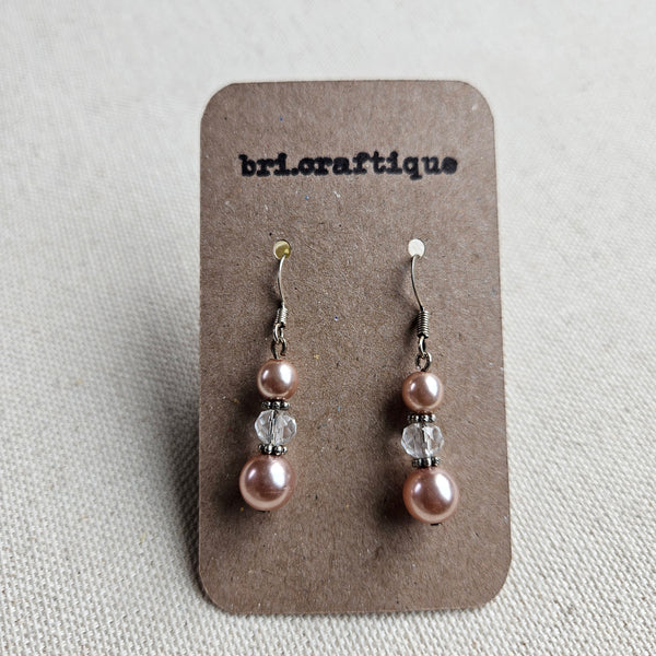 Pink Pearl Drop Earrings