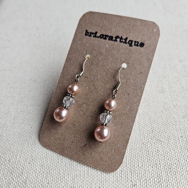 Pink Pearl Drop Earrings