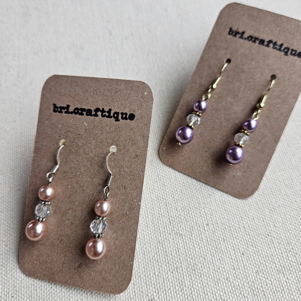 Pink Pearl Drop Earrings