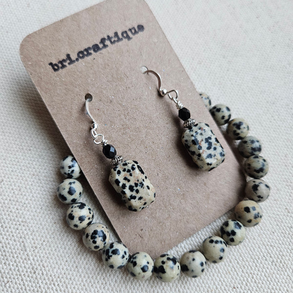 Dalmatian Jasper Drop Earrings
