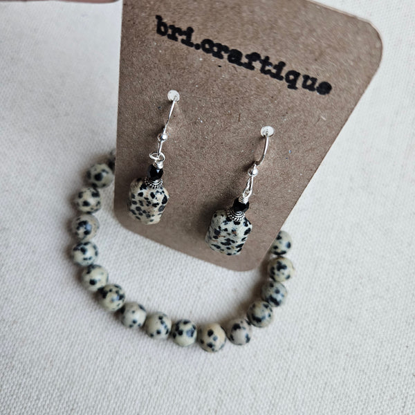 Dalmatian Jasper Drop Earrings