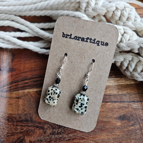 Dalmatian Jasper Drop Earrings