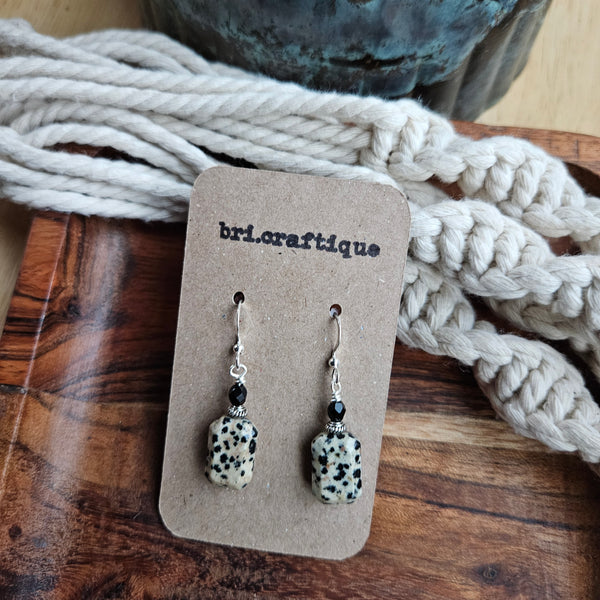 Dalmatian Jasper Drop Earrings