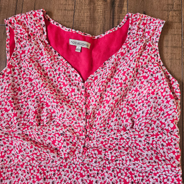 Red Floral Tank Blouse