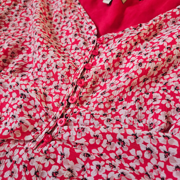 Red Floral Tank Blouse