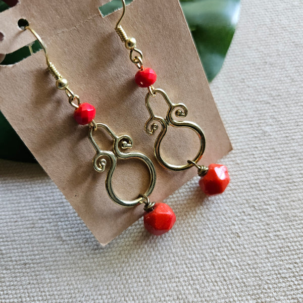 Tropical Red Dangle Earrings