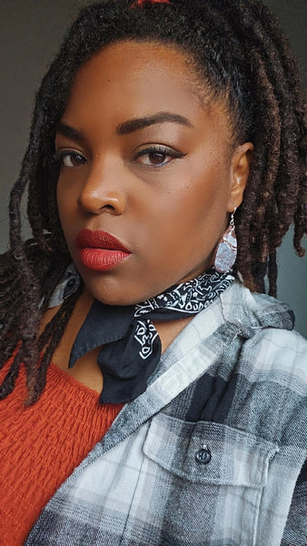 Cow Print Leather Clay Teardrop Earrings