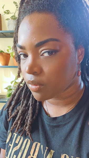 Burgundy Chevron Drop Earrings