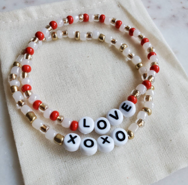 XOXO - White Mix Word Beaded Bracelet