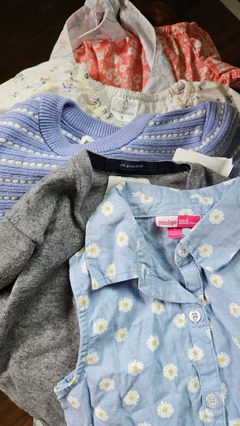 Girl's Blue Top with Daisies | Penelope Mack - 5