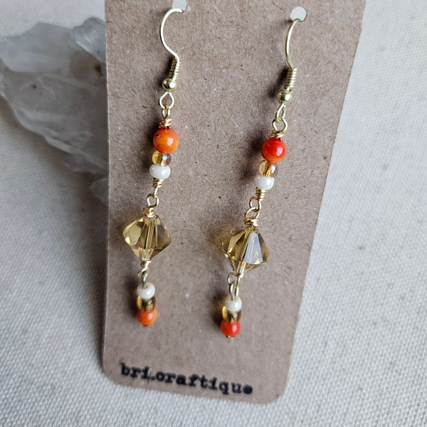 Red Coral Beaded Dangles