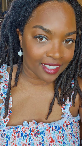 White Ceramic Drop Earrings