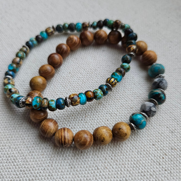 Patina Glass Beaded Bracelet