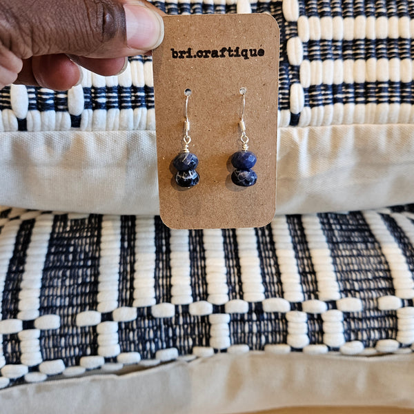 Faceted Sodalite Gem Drop Earrings