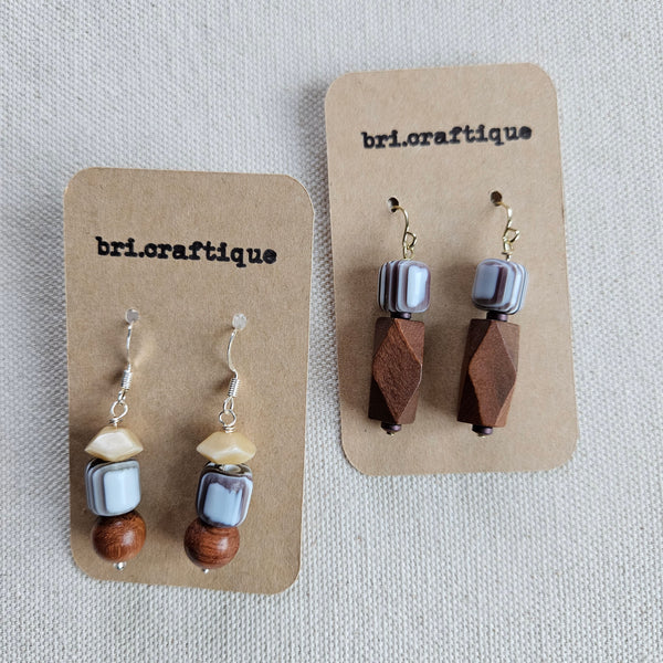 Chocolate Swirl Drop Earrings