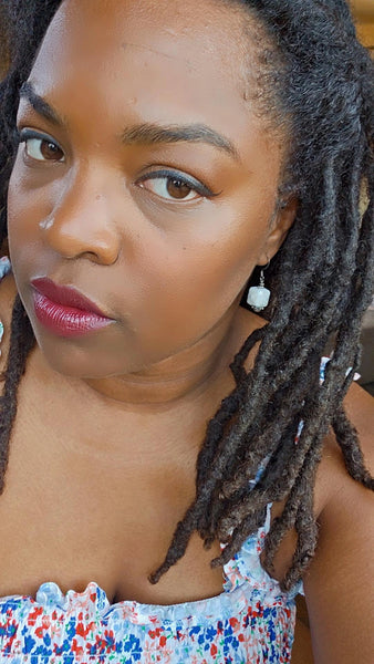 White Ceramic Drop Earrings