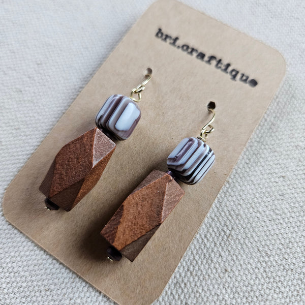 Chocolate Swirl Drop Earrings