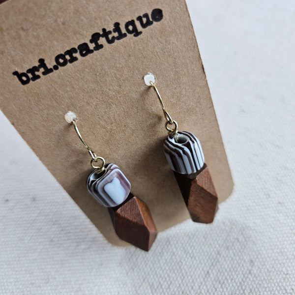 Chocolate Swirl Drop Earrings