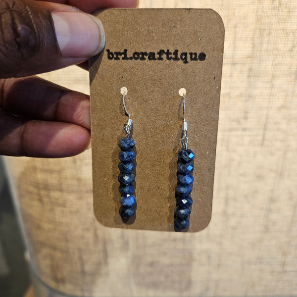 Tiered Sodalite Gem Dangle Earrings