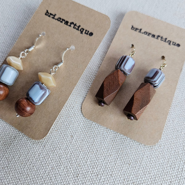Chocolate Swirl Drop Earrings