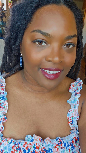 Tiered Sodalite Gem Dangle Earrings