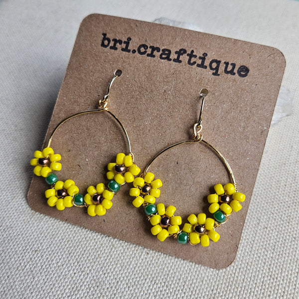 Sunflower Chain Hoops
