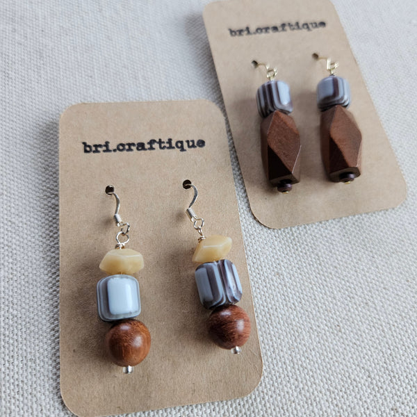 Chocolate Swirl Drop Earrings