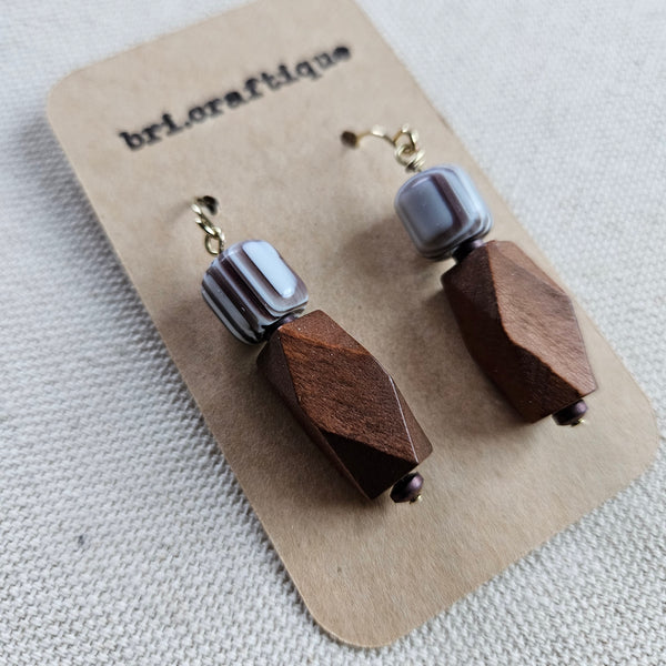 Chocolate Swirl Drop Earrings
