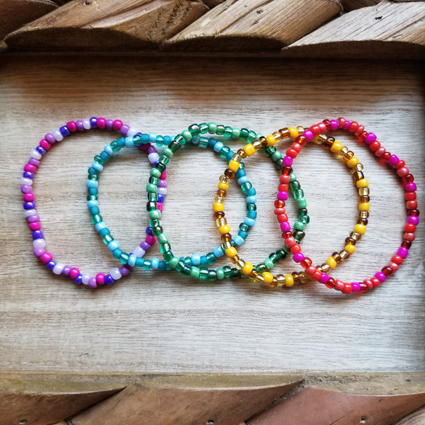 Colors of the Wind Patterned Seed Bead Bracelets
