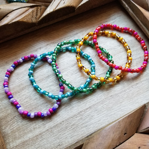Colors of the Wind Patterned Seed Bead Bracelets