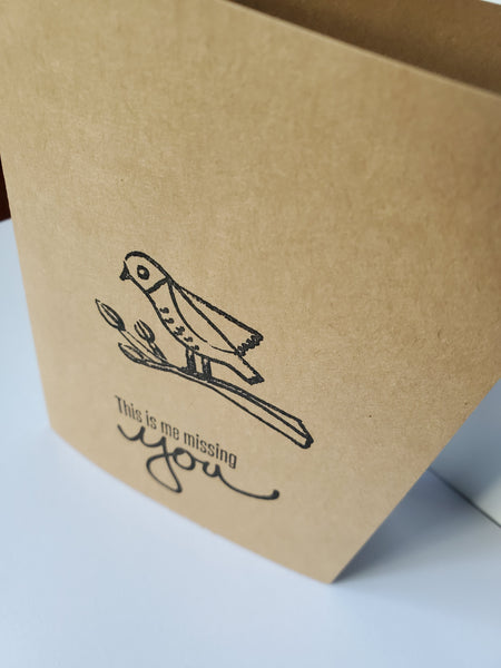 "This is Me Missing You" Bird |  Handmade Card