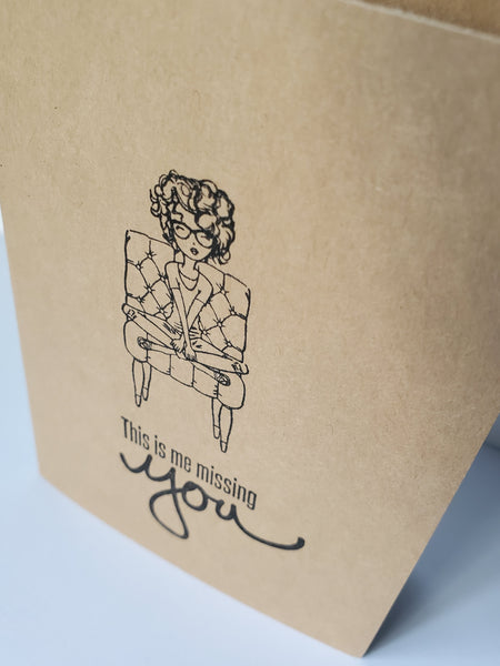 "This is Me Missing You" Girl in Chair | Handmade Card