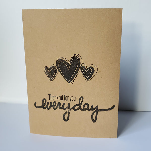 "Thankful for You Everyday" Hearts |  Handmade Card