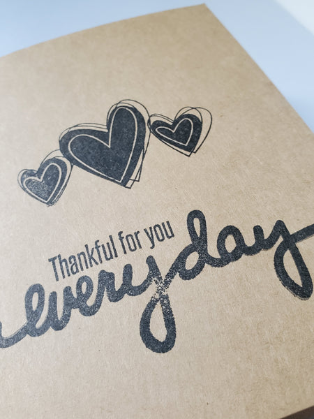 "Thankful for You Everyday" Hearts |  Handmade Card