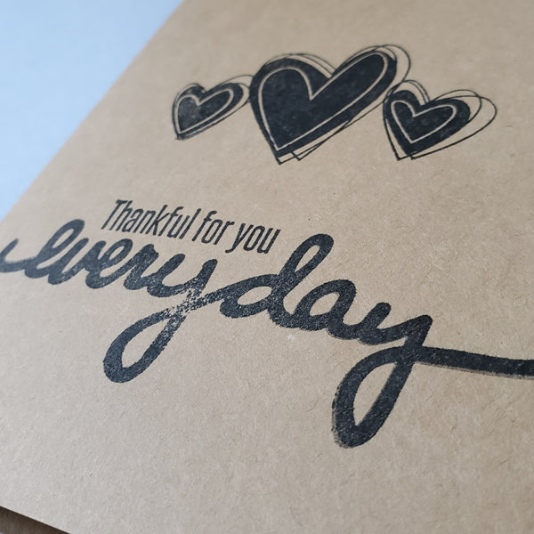 "Thankful for You Everyday" Hearts |  Handmade Card