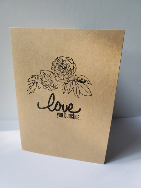 "Love You Bunches" Rose Bundle | Handmade Card