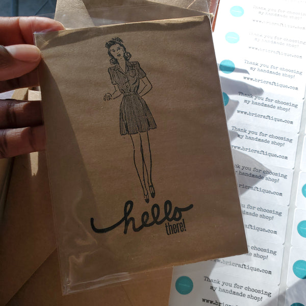 "Hello There" Vintage Lady | Handmade Card