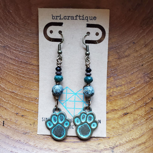 Wild Animal Wire Wrapped Dangle Earrings