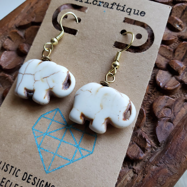 Elephant Drop Earrings
