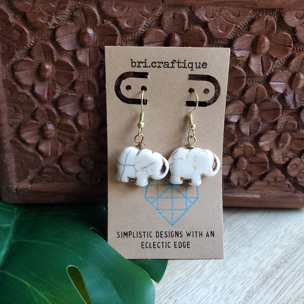 Elephant Drop Earrings
