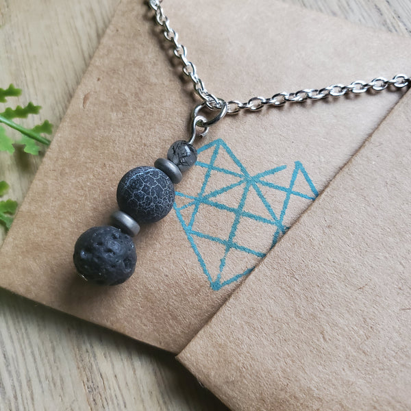 Tourmalated Quartz and Agate Diffuser Necklace